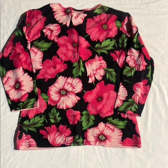 August Silk Black and Pink Floral Cardigan - Picture 1 of 9